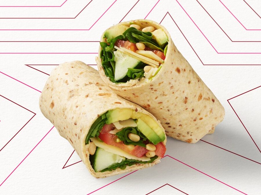 Avocadowrap mit gerösteten Pinienkernen