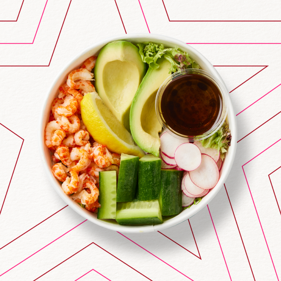 Kleiner Bowl Avocado und Flusskrebse